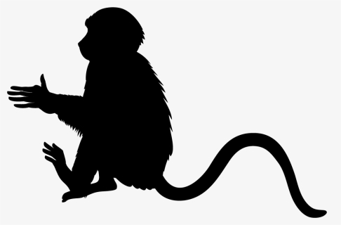 Monkey Black Silhouette - Monkey Silhouette Png, Transparent Png, Free Download