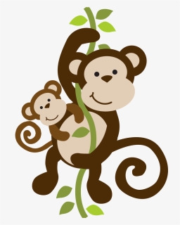Mommy Clipart Baby Monkey - Monkey Jungle Clipart, HD Png Download, Free Download