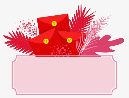 Red Envelope Border Floral Png And Psd - Illustration, Transparent Png, Free Download