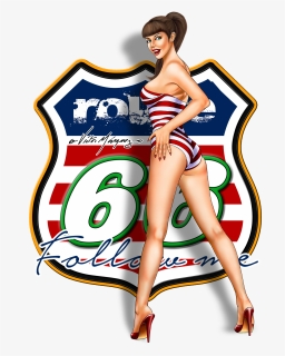Image Of Route 66 Pin Up - Route 66 Png, Transparent Png, Free Download