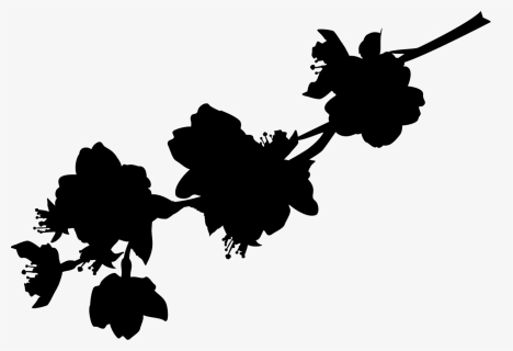 Clip Art Desktop Wallpaper Flower Silhouette Computer - Black Flower Shadow Transparent, HD Png Download, Free Download