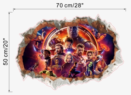 3d Avengers Infinity War Crack Bedroom Wall Sticker - Avengers Pc Wallpaper Hd, HD Png Download, Free Download