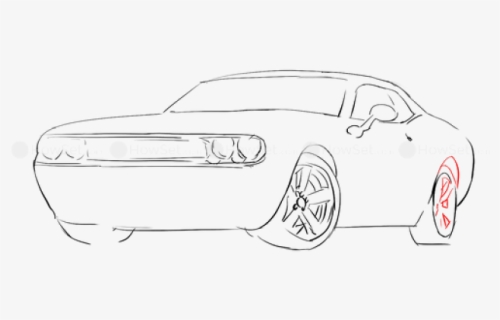 Dodge Challenger Clipart Sketches - Dodge Challenger, HD Png Download, Free Download