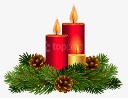 Free Png Christmas Candle Decor Transparent Png - Transparent Christmas Candle Clip Art, Png Download, Free Download