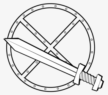 Round Sword And Shield - Cartoon Sword And Shield, HD Png Download, Free Download