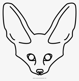 Fennec Fox Coloring Page - Line Art, HD Png Download, Free Download