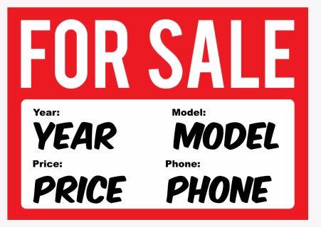 For Sale Printed Sticker - Car Sale Sticker Template, HD Png Download, Free Download