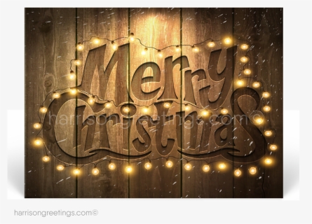 Rustic Wood Lights Christmas Holiday Postcards , Png - Rustic Merry Christmas Transparent, Png Download, Free Download