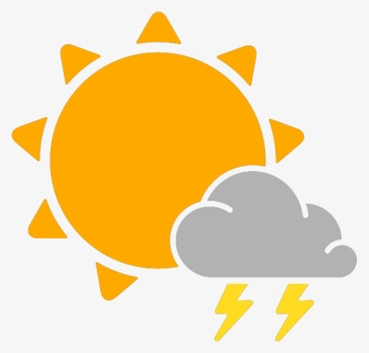 Isolated Thunderstorm Weather Symbol - Sunny Weather Icon Png, Transparent Png, Free Download