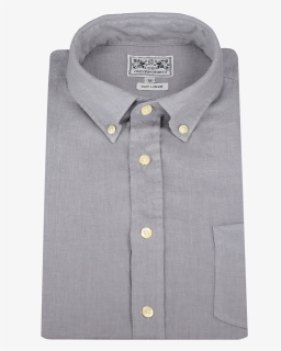 Linen Shirt With Button Down Collar In Grey"  Title="linen - Casual Dress, HD Png Download, Free Download