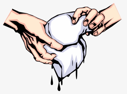 Vector Illustration Of Hands Wringing Out Wet Cloth, HD Png Download, Free Download