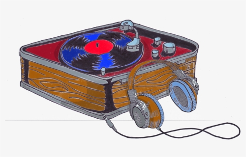 Record Player With Headphones - Illustration, HD Png Download, Free Download