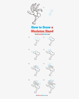 How To Draw Skeleton Hand - Line Art, HD Png Download, Free Download