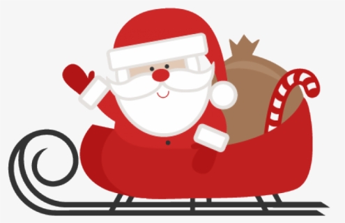 Cute Santa Clipart - Clip Art Christmas Sleigh, HD Png Download, Free Download