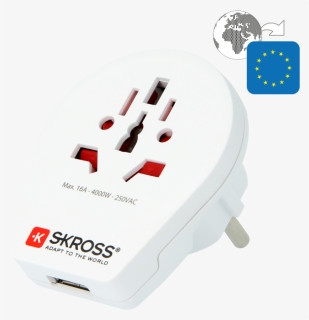 Länderreiseadapter World To Europe Usb - Skross 1500261, HD Png Download, Free Download