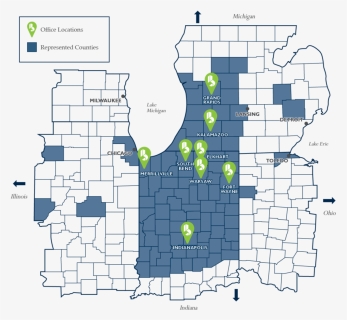 Wide Reach Map 2017 Pins - County Ohio, HD Png Download, Free Download