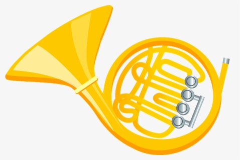 French Horn Musical Instrument Clipart - 金 管楽器 イラスト フリー, HD Png Download, Free Download