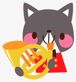 Cat French Horn Music Clipart - Percussion, HD Png Download, Free Download