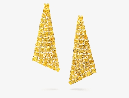 A Pair Of Graff Yellow Diamond Earrings - Triangle, HD Png Download, Free Download