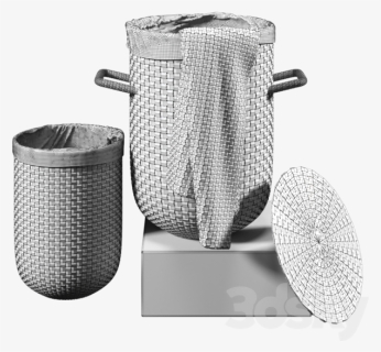 Round Wicker Laundry Baskets - Mesh, HD Png Download, Free Download