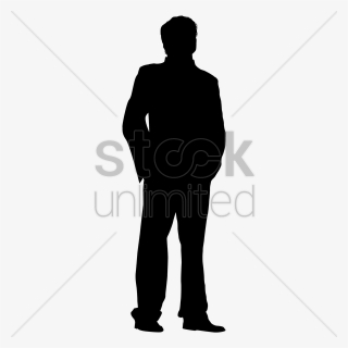 Businessman Standing Silhouette Vector Image - Standing, HD Png Download, Free Download