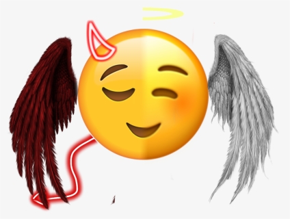 #emojiiphone #angedemon #ange #demon #emoji #iphone - Alas De Angel Png, Transparent Png, Free Download
