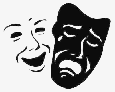 Drama Mask Theatre Png Photo - Theatre Masks Black And White, Transparent Png, Free Download