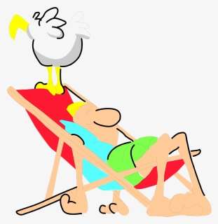 Man Beach - Cartoon Sleeping On The Beach, HD Png Download, Free Download