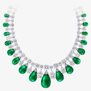Emerald Cabochon And Diamond Necklace Graff By - Graff Diamonds Emerald Necklace, HD Png Download, Free Download