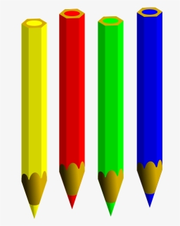 Four Coloring Pencils - 4 Pencil Clipart, HD Png Download, Free Download