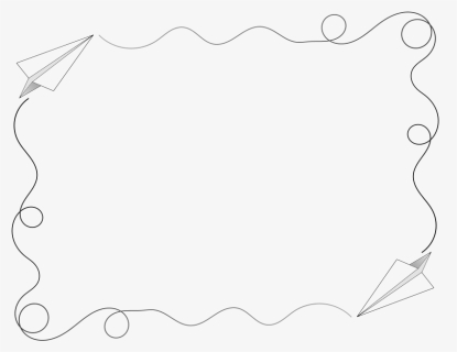 Paper Airplane Border - Paper Airplane Page Border, HD Png Download, Free Download