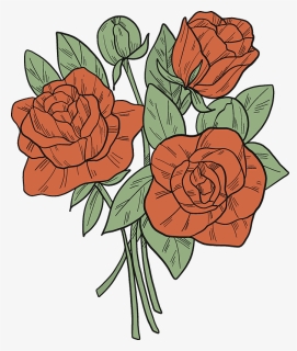 Bouquet Of Roses Clipart - Hybrid Tea Rose, HD Png Download, Free Download