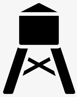 This Is A Drawing Of A Water Tower With A - Water Storage Icon, HD Png Download, Free Download