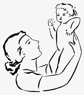 Mom And Baby Drawing, HD Png Download, Free Download