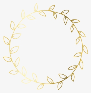 #frame #gold #leaves #pictureframe #circle #round - Circle, HD Png Download, Free Download