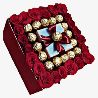Gift Present Bow Chocolate Ferrerorocher Roses Box - Chocolate Gift Png Hd, Transparent Png, Free Download