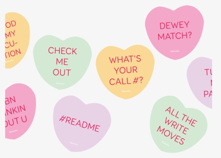 Decorate With Library-themed Candy Hearts - Library Themed Conversation Hearts, HD Png Download, Free Download