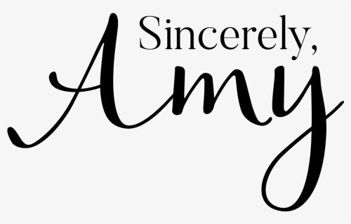 Sincerely, Amy Sincerely - Amy In Fancy Writing, HD Png Download, Free Download