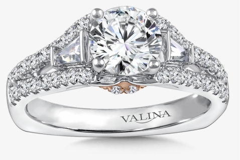 Valina Diamond Engagement Ring Mounting In 14k White/rose - Delicate Wedding Ring, HD Png Download, Free Download