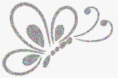 Prismatic Dots Butterfly Line Art 2 Clip Arts - Outline Design, HD Png Download, Free Download