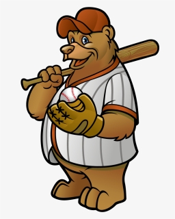 Bear Cub At Getdrawings - Cartoon Bear With Baseball, HD Png Download, Free Download