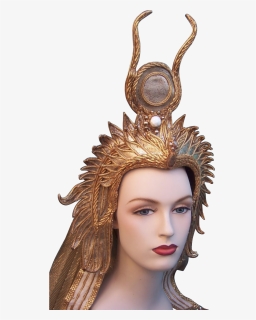 Cleopatra Theatrical Headdress Gold Lame With Pearls - Cleopatra Headpiece, HD Png Download, Free Download