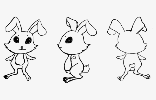 Rabbit Hare Clip Art - Rabbit Front Side, HD Png Download, Free Download