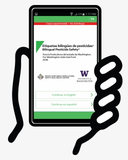 Stylized Hand Holding A Mobile Device - University Of Washington, HD Png Download, Free Download