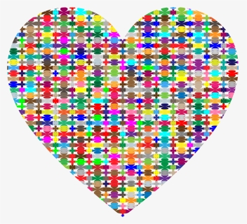 Colorful Pattern Heart Clip Arts - Mosaic Art Free Clipart, HD Png Download, Free Download