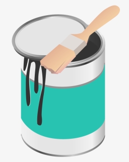 Transparent Paint Brush Silhouette Png - Paint Pot Clip Art, Png Download, Free Download