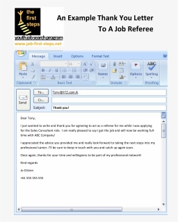 Job Reference Thank You Letter Main Image - Outlook 2007, HD Png Download, Free Download