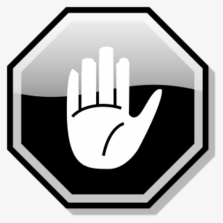 Stop Hand Black - Stop Hand Png, Transparent Png, Free Download