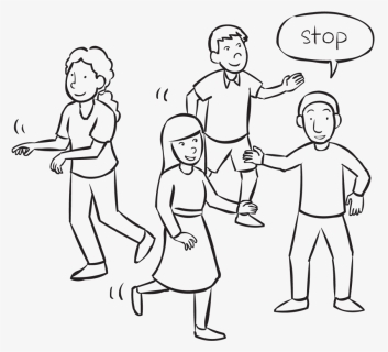 People Moving About An Area As Part Of Fun Energiser - Line Art, HD Png Download, Free Download