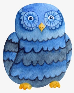 Blue Cute Owl Transparent - Owl, HD Png Download, Free Download